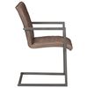 vidaXL Chaises &agrave; manger cantilever lot de 4 marron cuir v&eacute;ritable