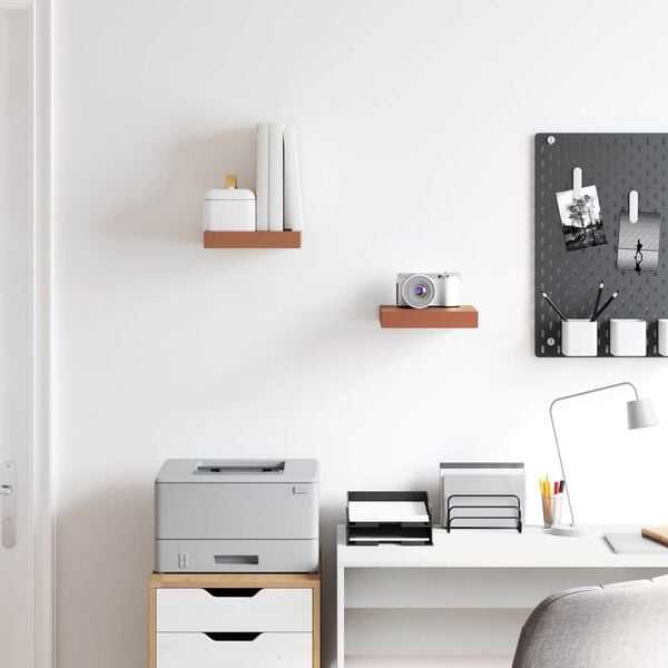 vidaXL &Eacute;tag&egrave;re Murale 2 pcs Rouge 23 x 23,5 x 4 cm Bois d'ing&eacute;nierie