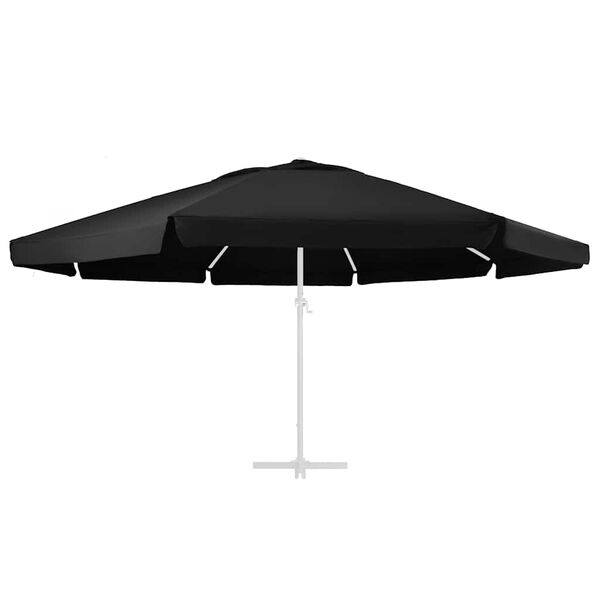 vidaXL Tissu de remplacement pour parasol d'ext&eacute;rieur Noir 610 cm