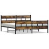 vidaXL Cadre de lit en m&eacute;tal sans matelas ch&ecirc;ne fum&eacute; 180x200 cm
