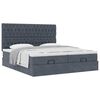 VidaXL Cadre de lit ottoman avec matelas gris fonc&eacute; 180x200cm velours
