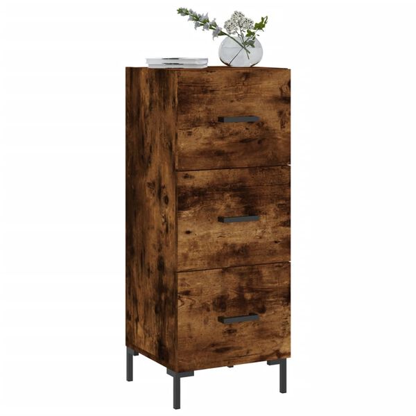 vidaXL Buffet Ch&ecirc;ne fum&eacute; 34,5x34x90 cm Bois d'ing&eacute;nierie