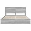 vidaXL Lit de Rangement Gris Sonoma 200 x 200 cm Bois d'ing&eacute;nierie