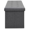 vidaXL Banc de rangement pliable Faux lin 150 x 38 x 38 cm Gris fonc&eacute;