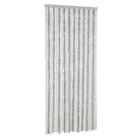 vidaXL Rideau anti-mouches gris clair et blanc 100x230 cm chenille