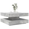 vidaXL Table basse rotative à 360 degrés gris béton 70x70x34,5 cm