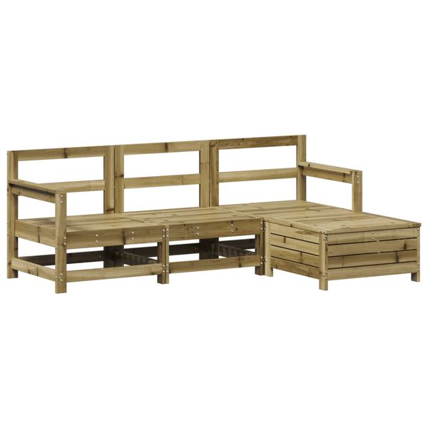 vidaXL Salon de jardin 4 pcs bois de pin impr&eacute;gn&eacute;