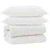 vidaXL Couette avec Oreillers avec oreiller 3 pc Blanc Microfibre