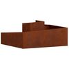 vidaXL Cache-pot de jardin Marron 100 x 100 x 50 cm Acier patin&eacute;