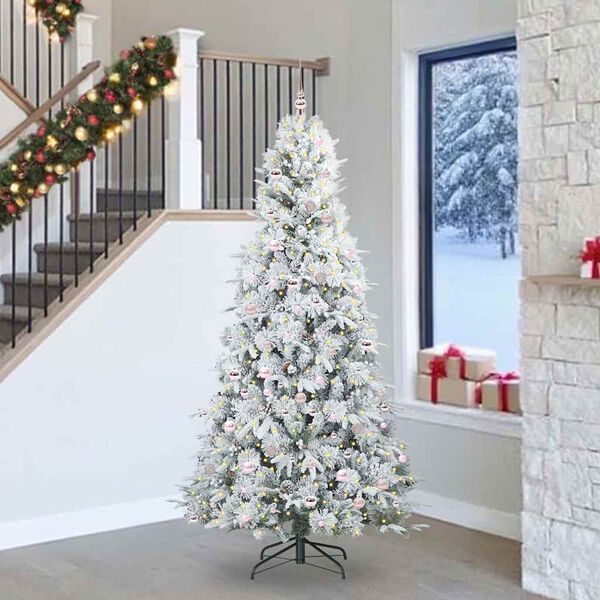 vidaXL Sapin de Noël Artificiel à Branches Articulées Blanc 240 cm