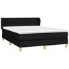 vidaXL Sommier &agrave; lattes de lit avec matelas Noir 140x200 cm Tissu
