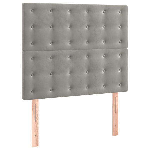 vidaXL T&ecirc;te de lit Gris clair 90x5x118/128 cm Velours