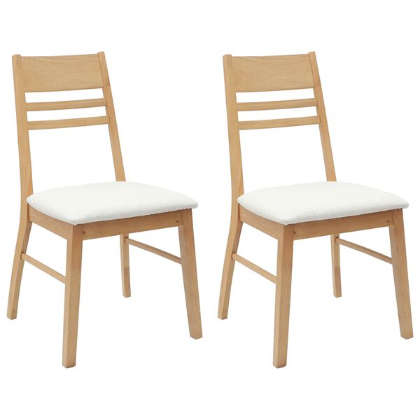 vidaXL Chaises de salle &agrave; manger 2 pcs Naturel 43 x 54 x 89 cm