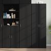 vidaXL Buffet haut noir 50x42,5x185 cm bois d'ing&eacute;nierie