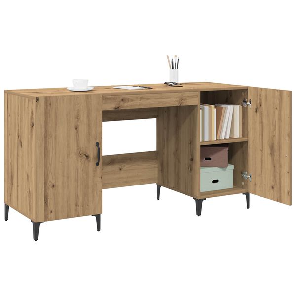 vidaXL Bureau Ch&ecirc;ne artisan 140 x 50 x 75 cm Bois d'ing&eacute;nierie
