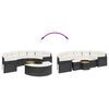 vidaXL Salon de jardin 3 pcs demi-rond noir r&eacute;sine tress&eacute;e