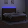 vidaXL Sommier &agrave; lattes de lit matelas LED Marron fonc&eacute; 180x200 cm