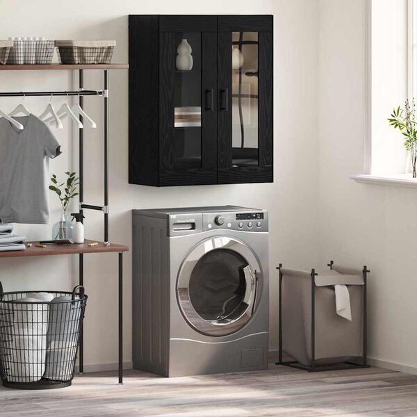 vidaXL Buffet Ch&ecirc;ne noir 69,5 x 34 x 90 cm Bois d'ing&eacute;nierie