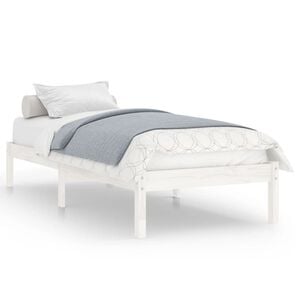 vidaXL Cadre de lit sans matelas blanc bois massif
