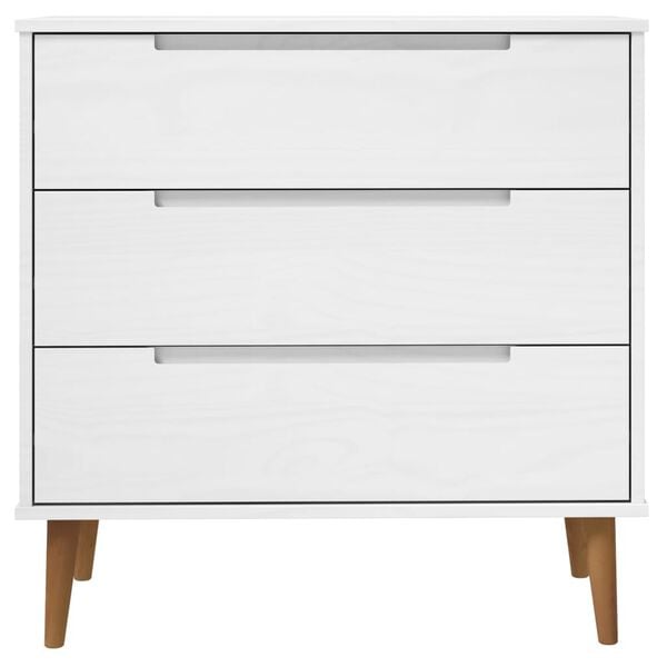 vidaXL Commode MOLDE Blanc 80x40x80 cm Bois de pin massif