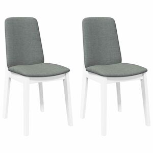vidaXL Chaises à manger coussins 2 pcs blanc bois massif caoutchouc