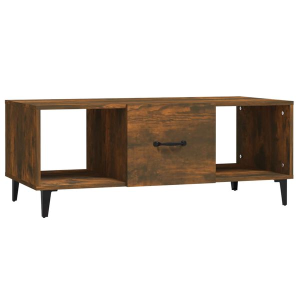 vidaXL Table basse Ch&ecirc;ne fum&eacute; 102x50x40 cm Bois d'ing&eacute;nierie