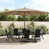 vidaXL Parasol de jardin avec m&acirc;t en bois taupe 400x273 cm