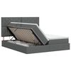 vidaXL Lit de Rangement avec t&ecirc;te de lit Gris fonc&eacute; 200 x 200 cm Tissu