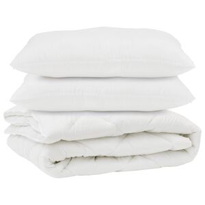 vidaXL Couette avec oreiller 3 pcs Blanc Microfibre