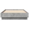 vidaXL Cadre de lit sans matelas avec lumières LED gris béton 75x190cm
