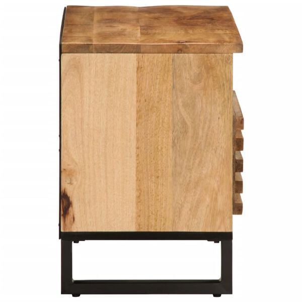 vidaXL Meuble TV 80x34x46 cm bois massif de manguier brut