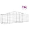 vidaXL Paniers &agrave; gabions arqu&eacute;s 20 pcs 200x50x60/80 cm fer galvanis&eacute;