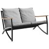 vidaXL Banc de jardin avec coussins 120 cm noir acier