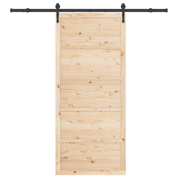 vidaXL Porte coulissante Marron 80 x 208 cm Bois de pin massif