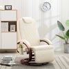 vidaXL Fauteuil de massage TV inclinable blanc cr&egrave;me similicuir