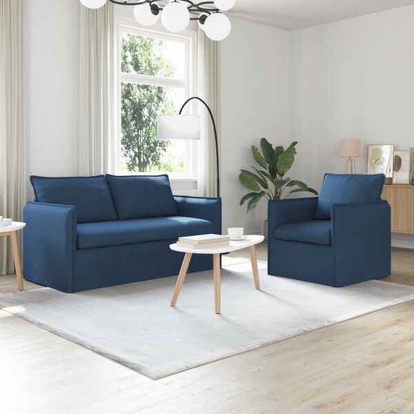 vidaXL Canap&eacute; 2 pcs Bleu