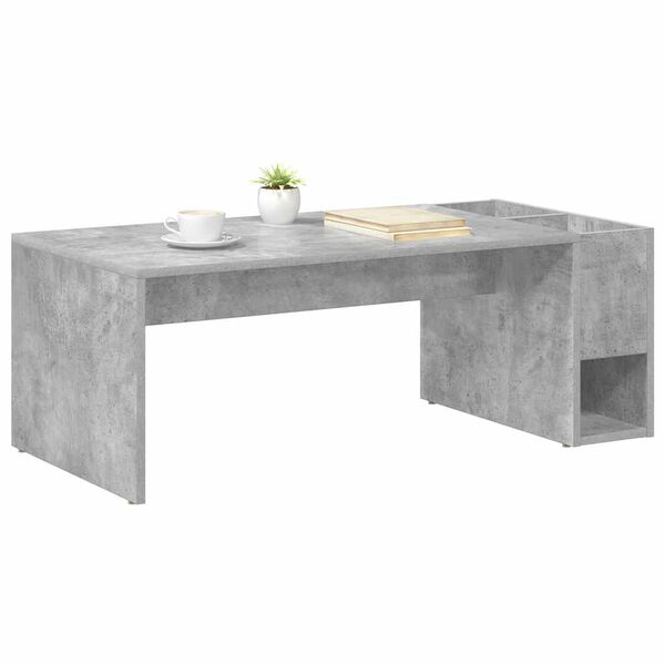vidaXL Table basse Gris b&eacute;ton 101,5 x 50 x 37 cm Bois d'ing&eacute;nierie