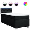 vidaXL Sommier &agrave; lattes de lit et matelas Noir 80x200 cm Tissu