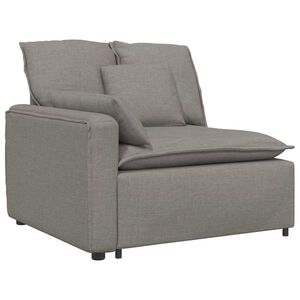 vidaXL Module d'extr&eacute;mit&eacute; d'accoudoir de canap&eacute; modulaire avec coussins taupe 100 cm