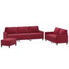 vidaXL Ensemble de canap&eacute;s 3 pcs avec coussins Rouge bordeaux Velours