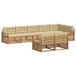 vidaXL Ensemble de canap&eacute;s d'ext&eacute;rieur 8 pcs Naturel et Beige