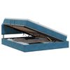 vidaXL Lit de rangement LED avec matelas Bleu fonc&eacute; 180 x 200 cm