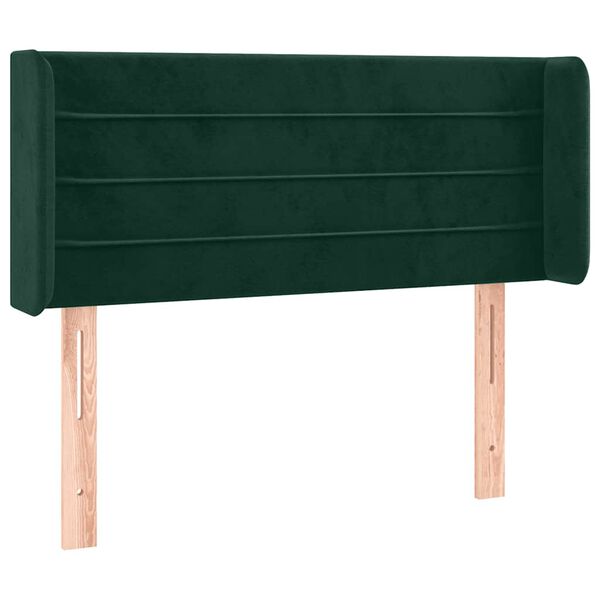 vidaXL T&ecirc;te de lit avec oreilles Vert fonc&eacute; 103x16x78/88 cm Velours