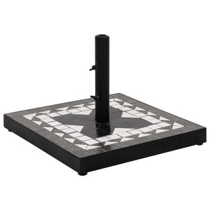vidaXL Base de parasol noir et blanc carr&eacute; 12 kg