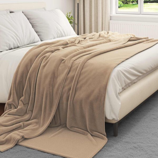 vidaXL Couvertures &agrave; jeter 6 pcs Camel 220 x 240 cm Toison