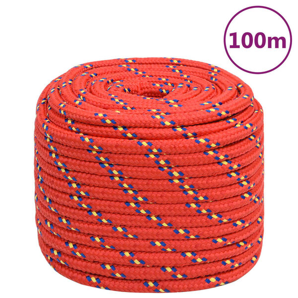 vidaXL Corde de bateau Rouge 16 mm 100 m Polypropyl&egrave;ne
