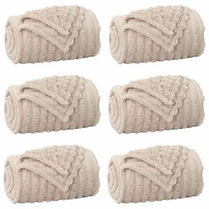 vidaXL Couvertures &agrave; jeter 6 pc Beige 200 x 150 cm 4.75 kg Polaire