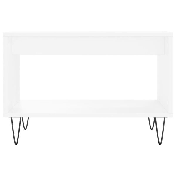 vidaXL Table basse blanc 60x50x40 cm bois d'ingénierie