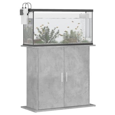 vidaXL Support pour aquarium gris béton 81x36x73 cm bois d'ingénierie