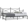 vidaXL Lit de jour avec gigogne sans matelas noir 75x190 cm